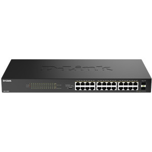 D-Link DGS-1026P 18-Port Ethernet Switch, 16 Gigabit PoE, 2 Gigabit SFP, 52Gbps switching capacity